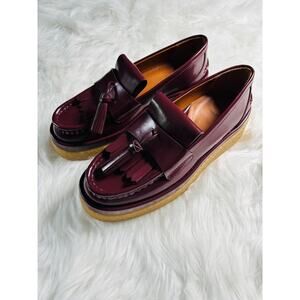 Chloé Jamie Leather Tassel Accents Loafers Platform Womens 39 Gorgous